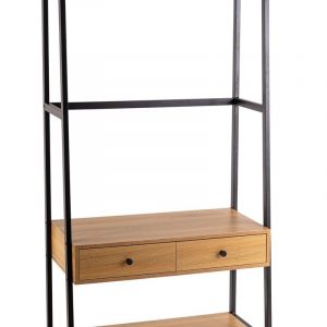 Стелаж SOL A дуб/чорний